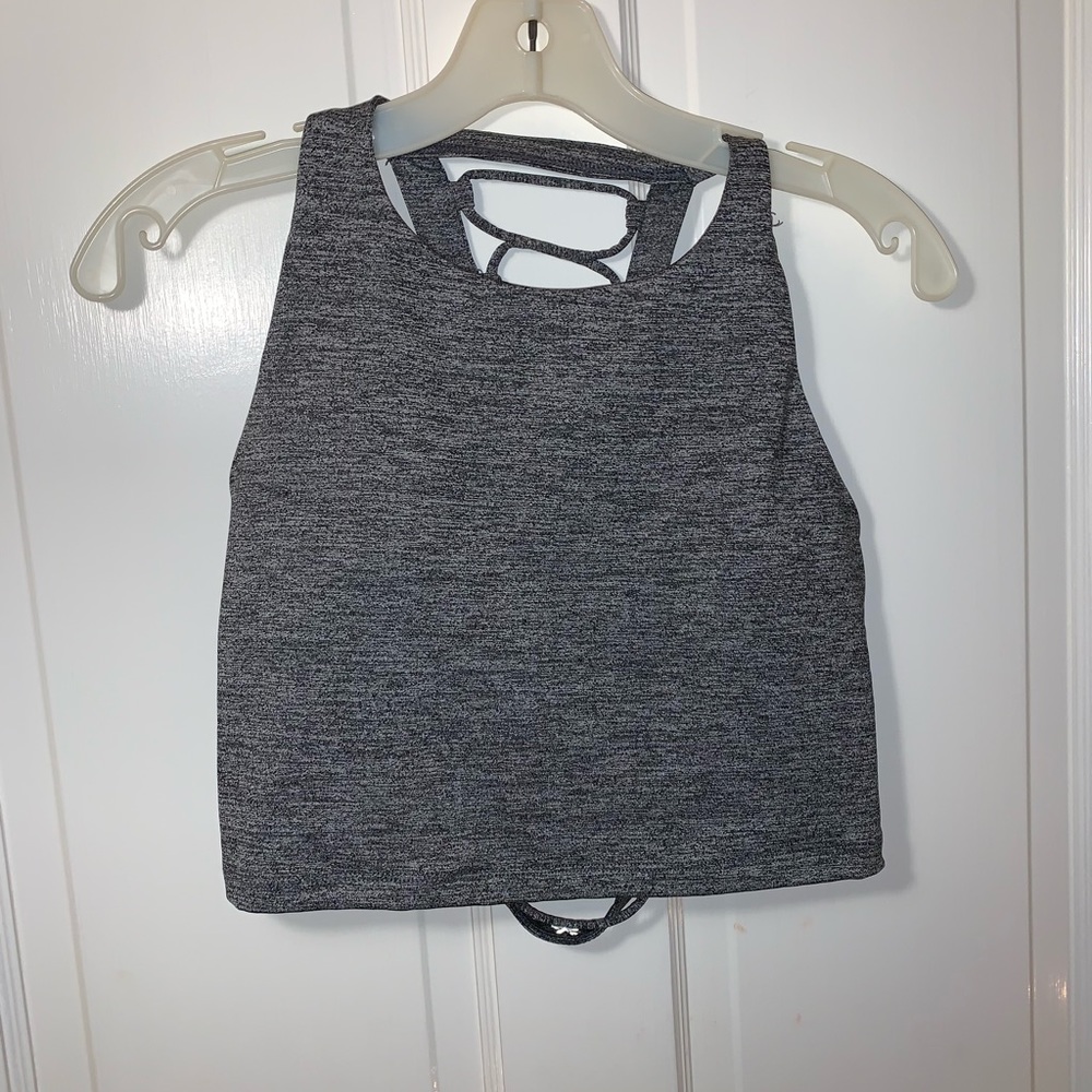 Gray crop top (workout gear)